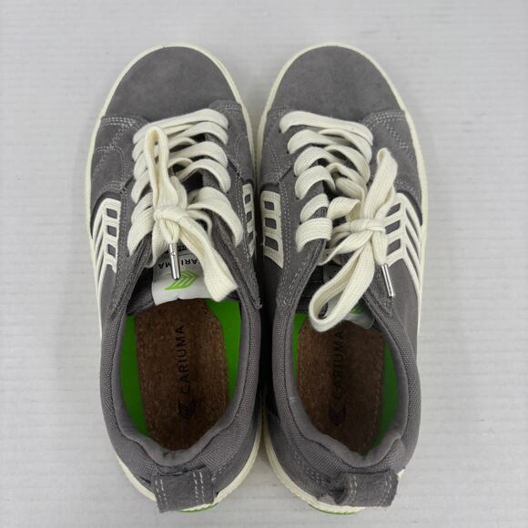 Cariuma Catiba Pro Low Skate Sneakers Womens Size 8.5 Gray Ivory Suede Cork - Picture 3 of 10